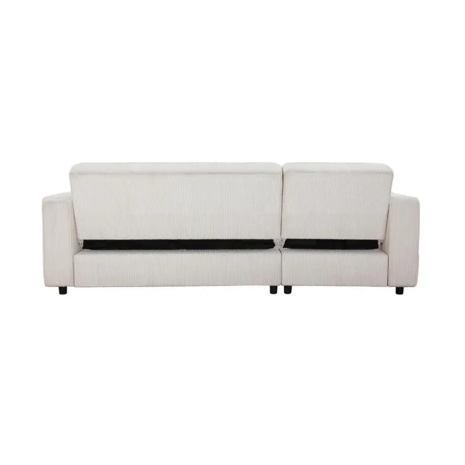 Allie - 3-zits hoekslaapbank in crèmekleurige stof