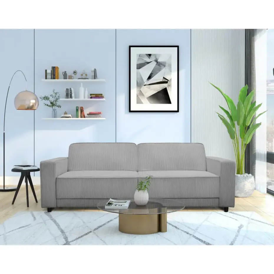 Allie - 3-zits slaapbank in grijs stof