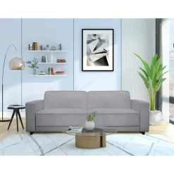 Allie - 3-zits slaapbank in lichtgrijs fluweel