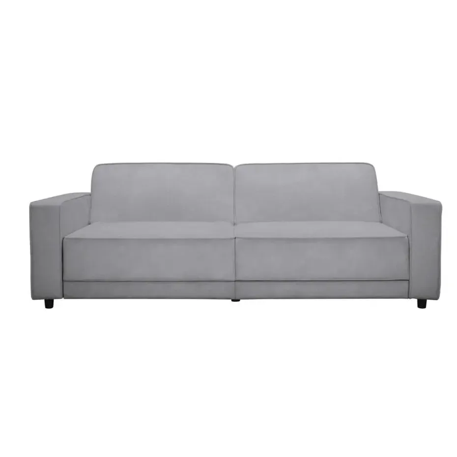 Allie - 3-zits slaapbank in lichtgrijs fluweel