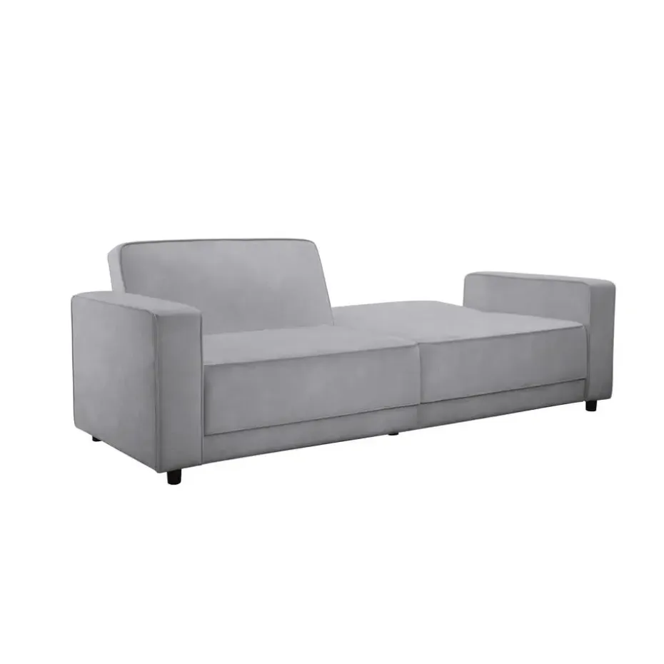 Allie - 3-zits slaapbank in lichtgrijs fluweel