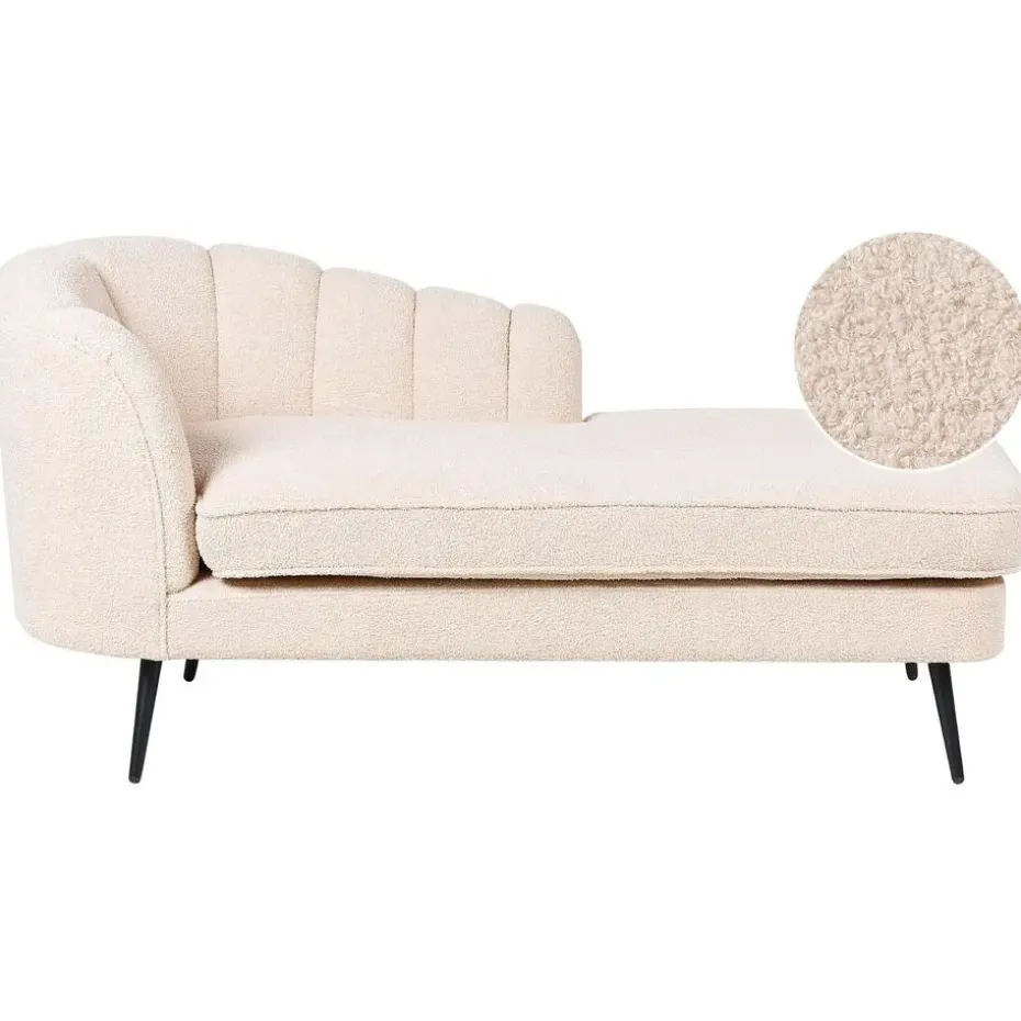 ALLIER - Chaise longue - Beige - Linkerzijde - Bouclé