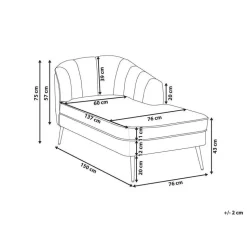 ALLIER - Chaise longue - Blauw - Linkerzijde - Fluweel