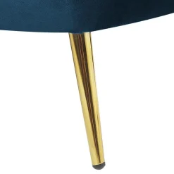 ALLIER - Chaise longue - Blauw - Linkerzijde - Fluweel