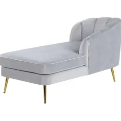 ALLIER - Chaise longue - Grijs - Linkerzijde - Fluweel