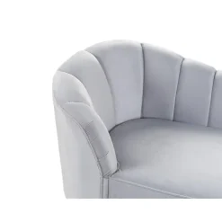 ALLIER - Chaise longue - Grijs - Linkerzijde - Fluweel