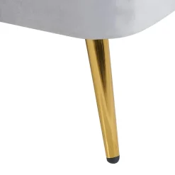 ALLIER - Chaise longue - Grijs - Linkerzijde - Fluweel