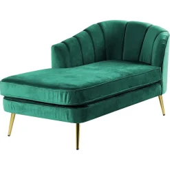 ALLIER - Chaise longue - Groen - Rechterzijde - Fluweel