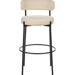 ALLISON - Barkruk set van 2 - Lichtbeige - Bouclé