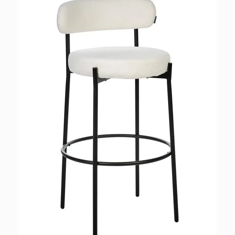 ALLISON - Barkruk set van 2 - Wit - Bouclé