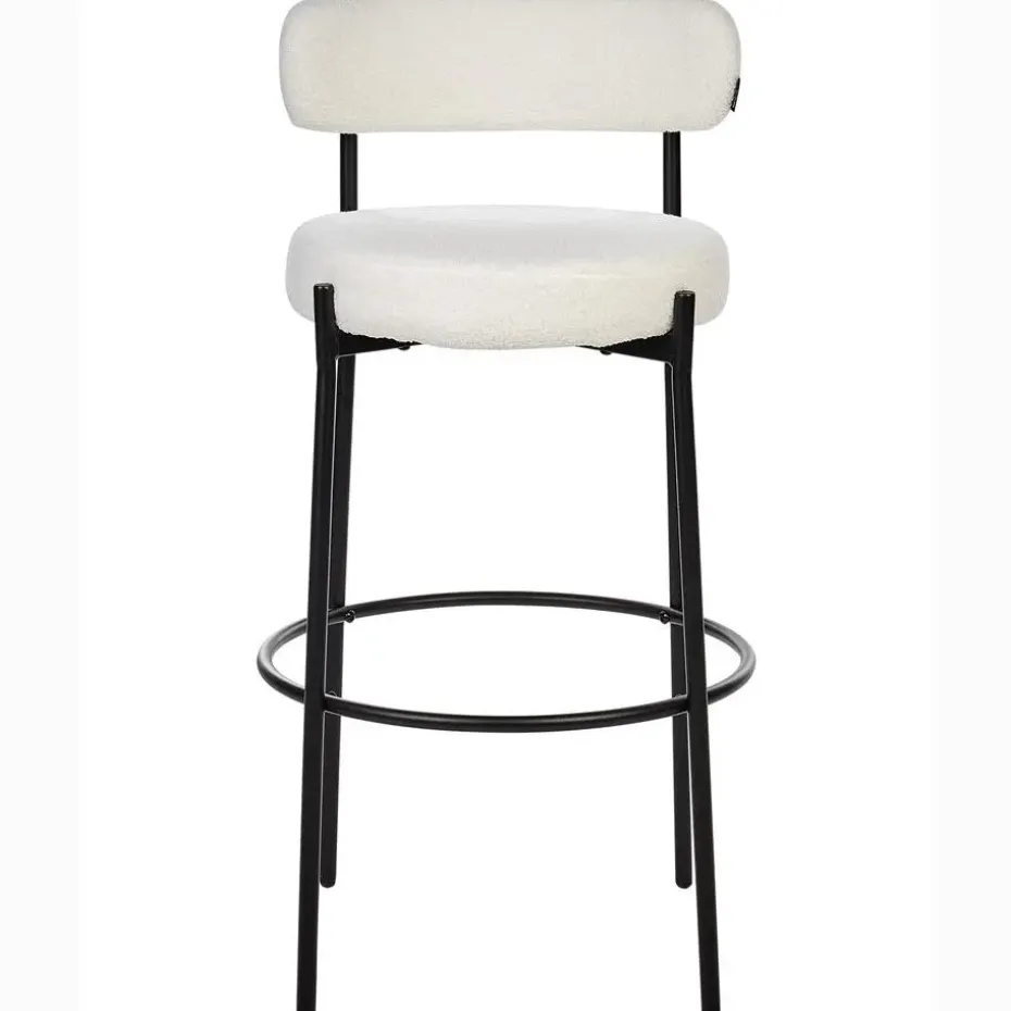 ALLISON - Barkruk set van 2 - Wit - Bouclé