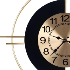 ALLOGNY - Wandklok - Goud/Zwart - Ijzer