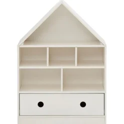 Alpi - Boekenkast met dak en 1 lade in wit gelakt grenen