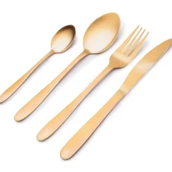 Alpina Bestek - 16-delig - 4 personen - mat goud - RVS