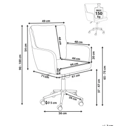 ALPINE - Bureaustoel - Gebroken wit - Bouclé