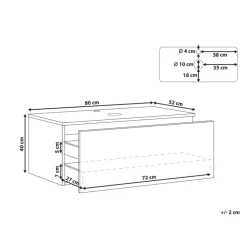 ALZIRA - Badkamermeubel - Wit - 80 x 52 cm - Hout