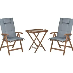 AMANTEA - Bistroset - Donkerhout/Grijs - Acaciahout