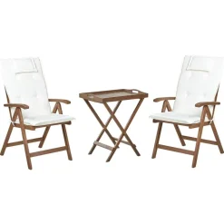 AMANTEA - Bistroset - Donkerhout/Wit - Acaciahout