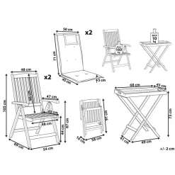AMANTEA - Bistroset - Donkerhout/Wit - Acaciahout