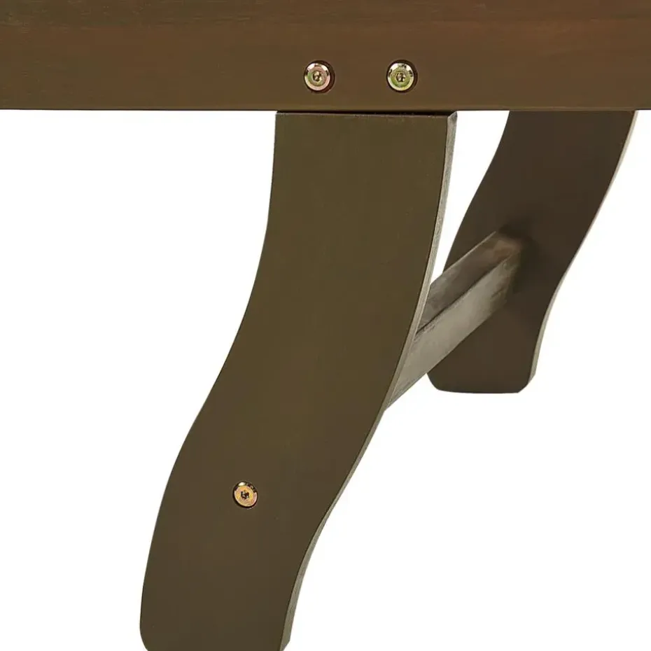 AMANTEA - Ligstoel - Donkere houtkleur/Gestreept - Acaciahout