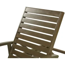 AMANTEA - Ligstoel - Donkere houtkleur/Gestreept - Acaciahout