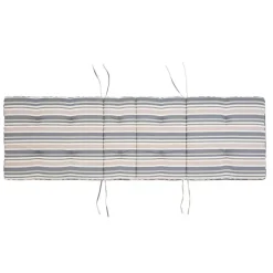 AMANTEA - Ligstoel - Donkere houtkleur/Gestreept - Acaciahout