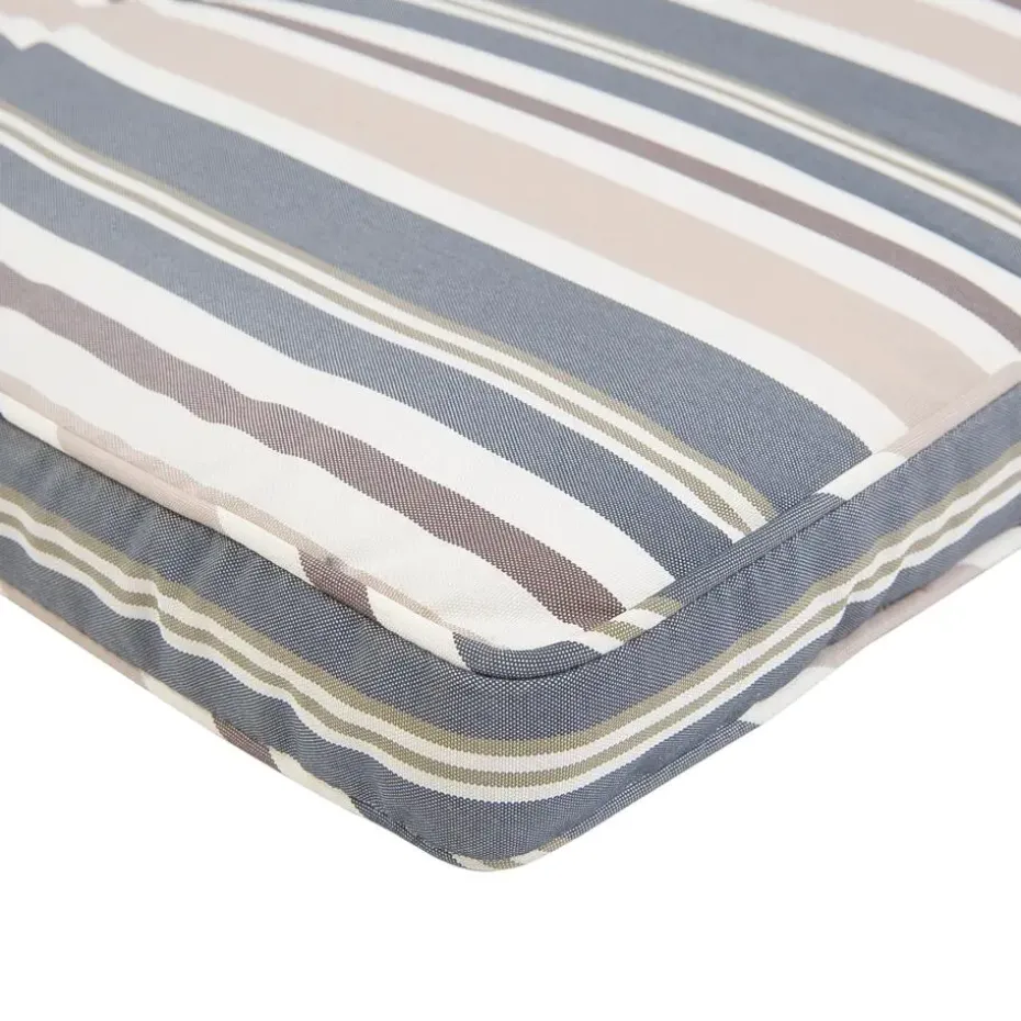 AMANTEA - Ligstoel - Donkere houtkleur/Gestreept - Acaciahout