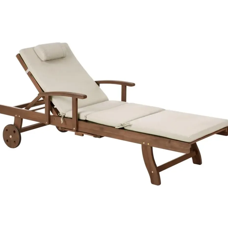 AMANTEA PREMIUM II - Tuinligstoel - Taupe - Acaciahout