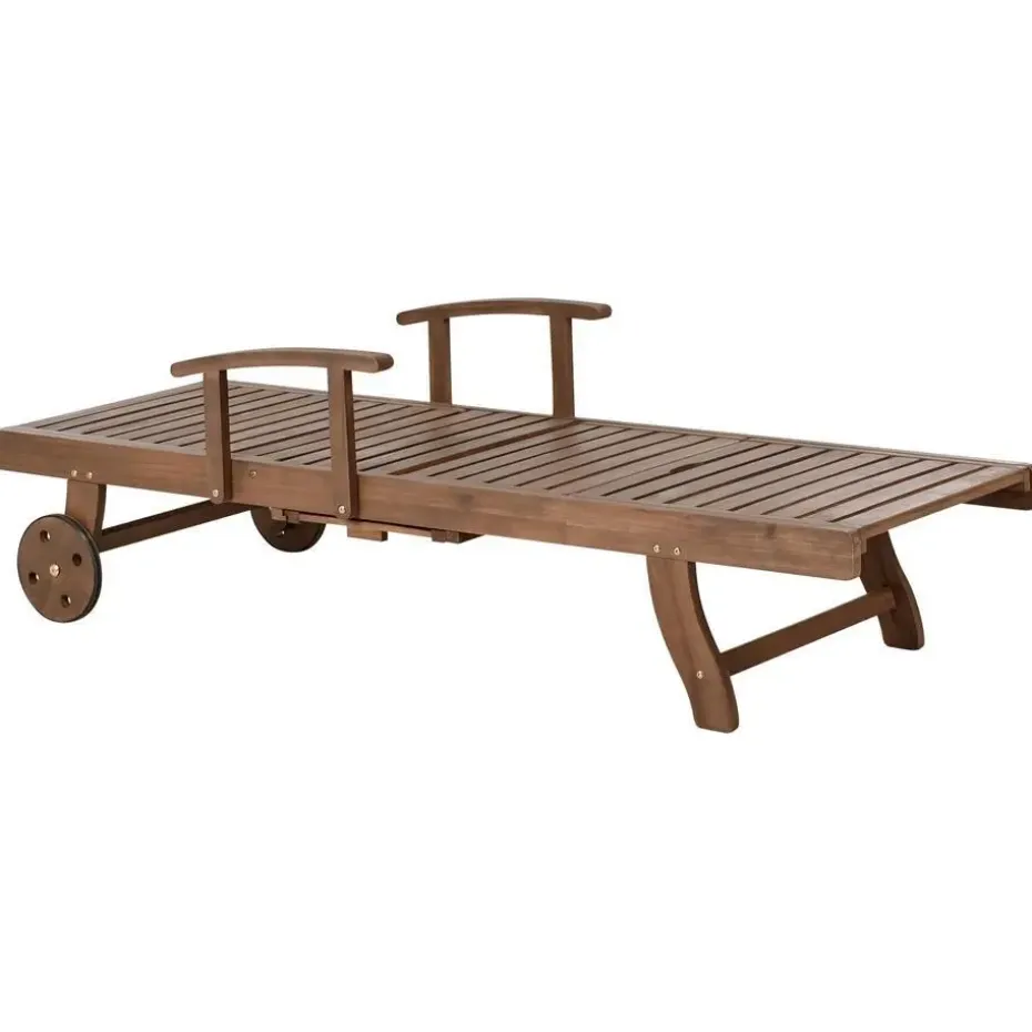 AMANTEA PREMIUM II - Tuinligstoel - Rood - Acaciahout