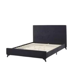 AMBASSADOR - Tweepersoonsbed - Zwart - 140 x 200 cm - Chenille