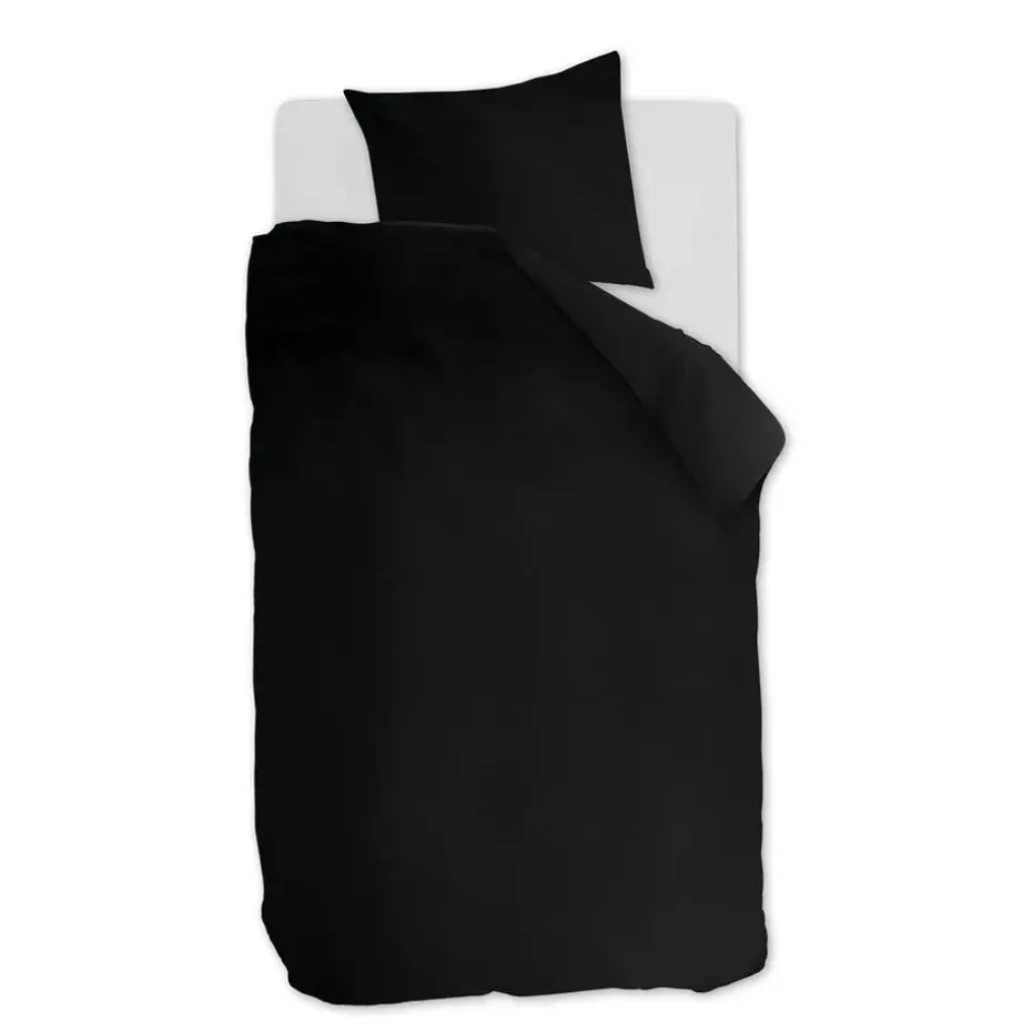 Ambiante Cotton Uni dekbedovertrek - 140x200/220 - Zwart