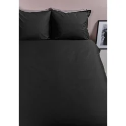 Ambiante Cotton Uni dekbedovertrek - 140x200/220 - Zwart