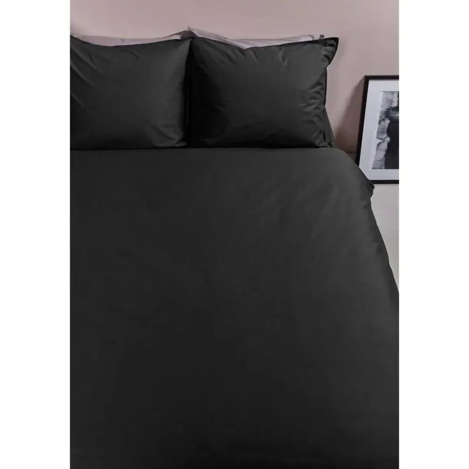 Ambiante Cotton Uni dekbedovertrek - 140x200/220 - Zwart