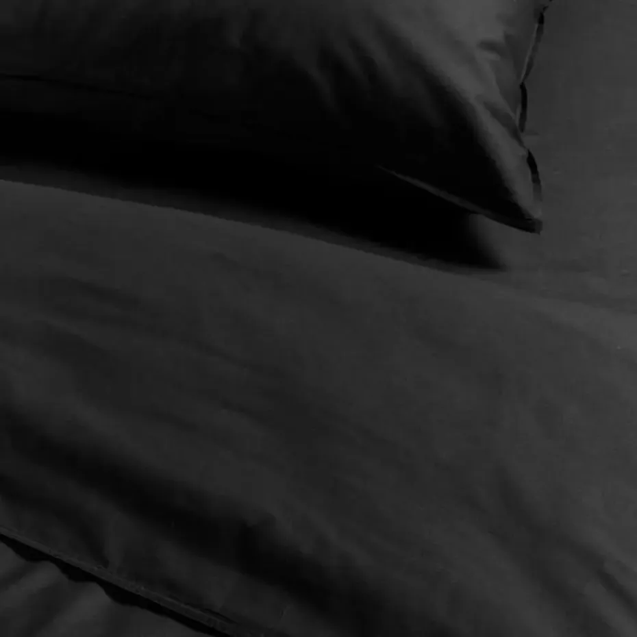 Ambiante Cotton Uni dekbedovertrek - 140x200/220 - Zwart