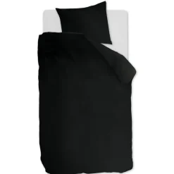 Ambiante Cotton Uni dekbedovertrek - 140x200/220 - Zwart