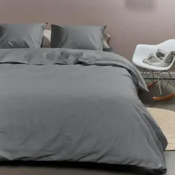 Ambiante Cotton Uni dekbedovertrek - 240x200/220 - Grijs