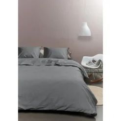 Ambiante Cotton Uni dekbedovertrek - 240x200/220 - Grijs