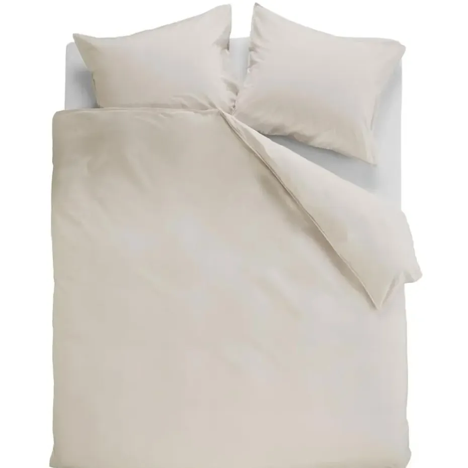 Ambiante Dekbedovertrek Uni Cotton Sand-Lits-jumeaux (240 x 200/220 cm)