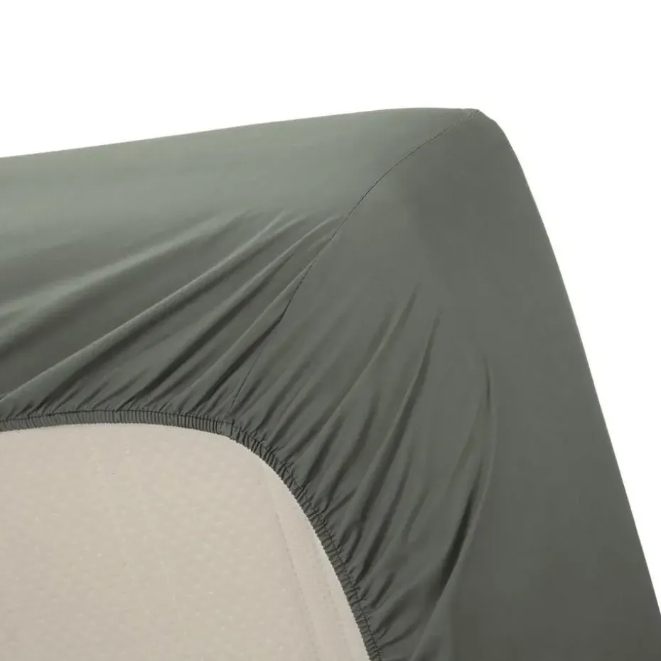 Ambiante Katoen - Hoeslaken - 140x200 - Groen