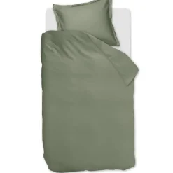 Ambiante Satin Uni dekbedovertrek - 140x200/220 - Groen