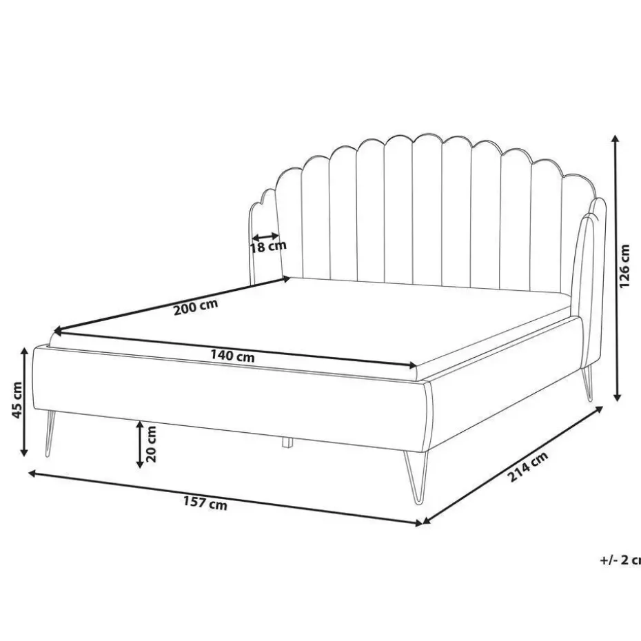 AMBILLOU - Bed - Lichtbeige - 140 x 200 cm - Polyester
