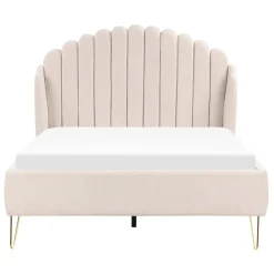 AMBILLOU - Bed - Lichtbeige - 140 x 200 cm - Polyester