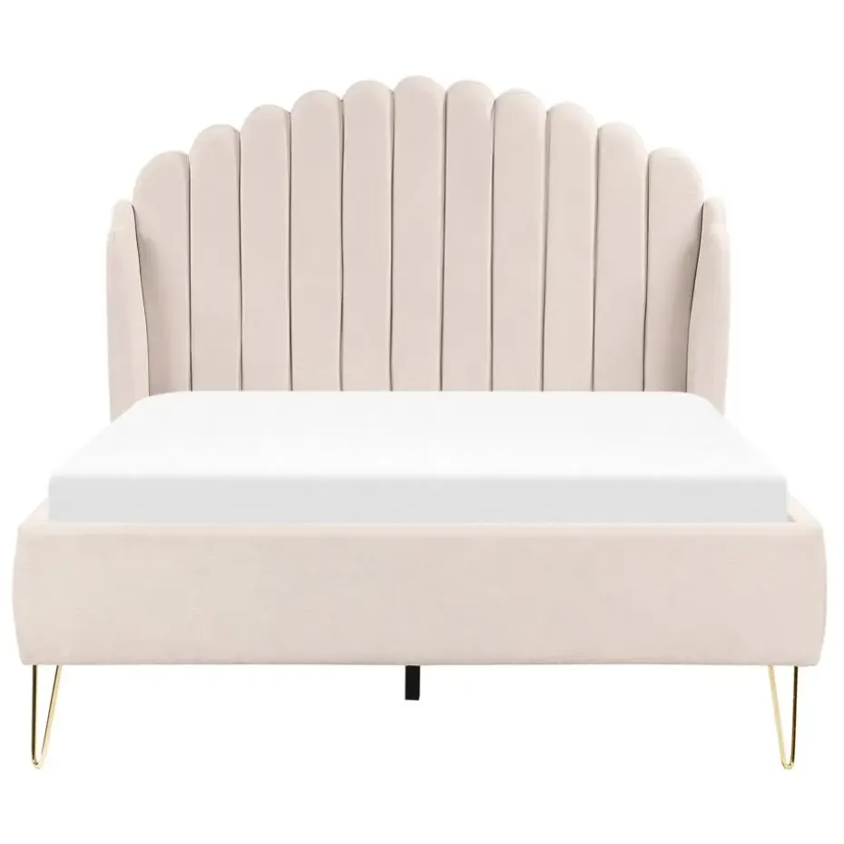 AMBILLOU - Bed - Lichtbeige - 140 x 200 cm - Polyester