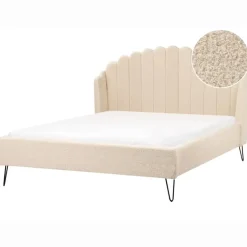 AMBILLOU - Tweepersoonsbed - Beige - 140 x 200 cm - Bouclé