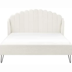 AMBILLOU - Tweepersoonsbed - Gebroken wit - 160 x 200 cm - Bouclé