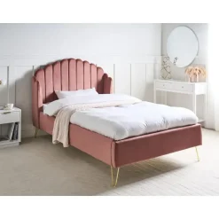 AMBILLOU - Tweepersoonsbed - Roze - 120 x 200 cm - Fluweel