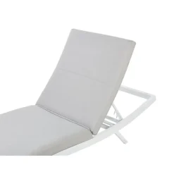 AMELIA - Ligstoel - Grijs - Textiel