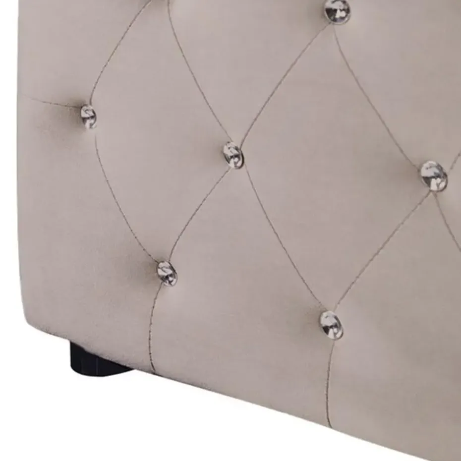 AMIENS - Bed met opbergruimte - Taupe - 140 x 200 cm - Fluweel