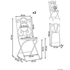 ANAPO - Set van 2 tuinstoelen - Zwart - IJzer