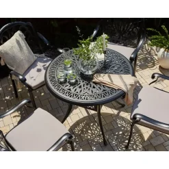 ANCONA - Tuintafel - Zwart - 90 x 90 cm - Aluminium